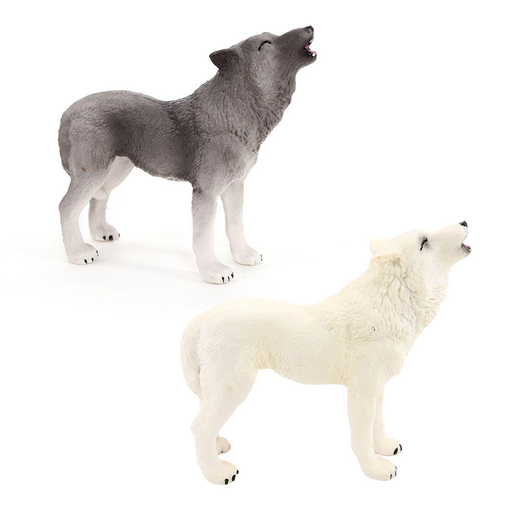 Wolf Action Figure Howling Wolf Action Figure Ornaments Simulation Wildlife Animal Model Toy for Children - Image 1