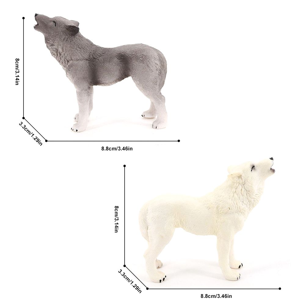 Wolf Action Figure Howling Wolf Action Figure Ornaments Simulation Wildlife Animal Model Toy for Children - Image 2