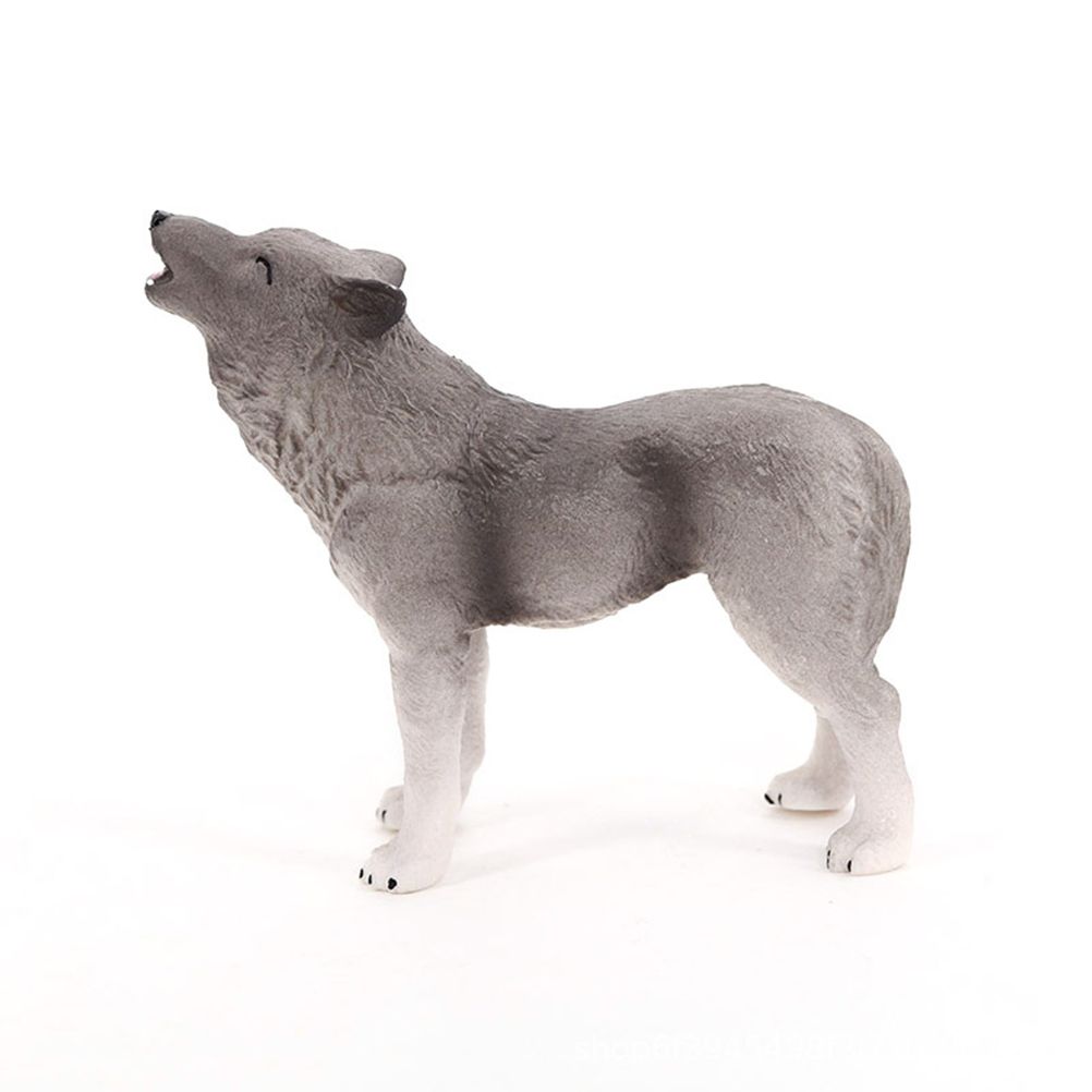 Wolf Action Figure Howling Wolf Action Figure Ornaments Simulation Wildlife Animal Model Toy for Children - Image 4