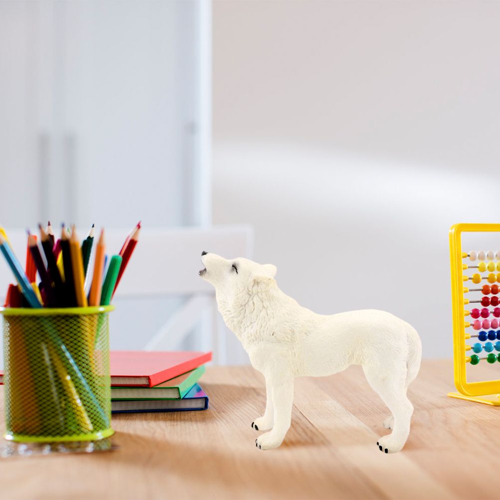Wolf Action Figure Howling Wolf Action Figure Ornaments Simulation Wildlife Animal Model Toy for Children - Image 6