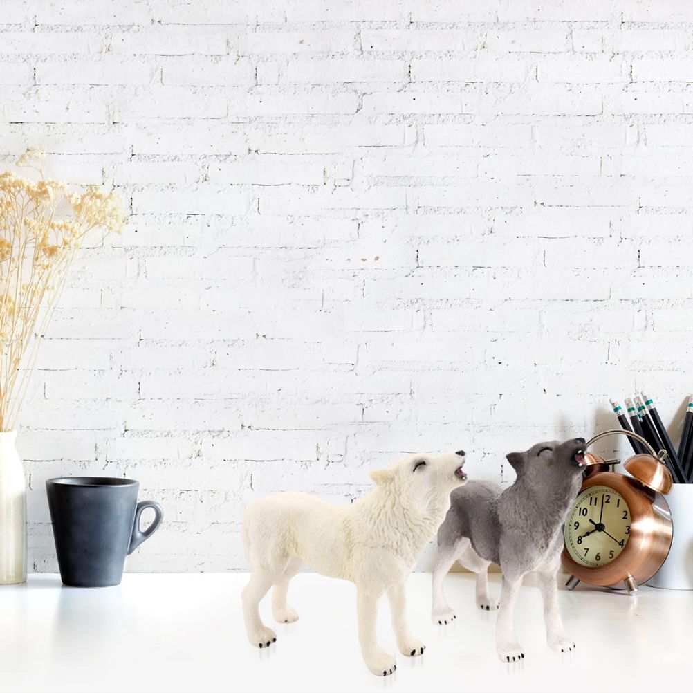 Wolf Action Figure Howling Wolf Action Figure Ornaments Simulation Wildlife Animal Model Toy for Children - Image 7