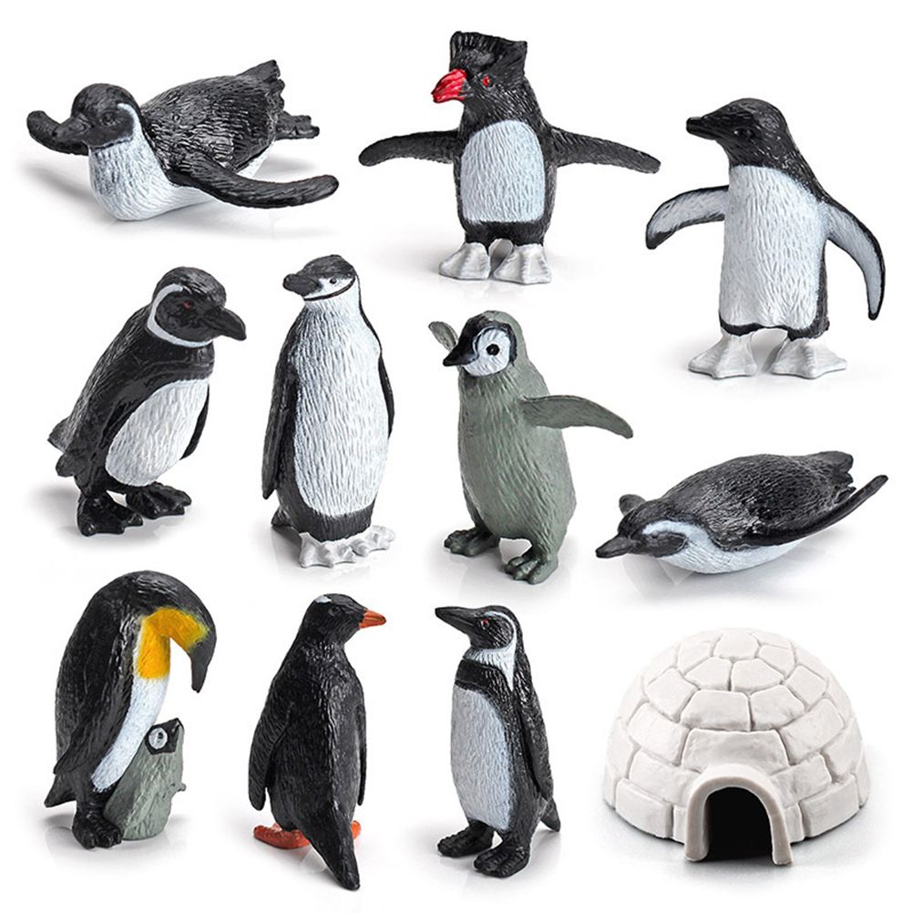 11PCS PVC Penguin Figurines Cute Simulation Ocean Animal Penguin Figure Model Toys Children s Cognitive Animal Ornaments - Image 1