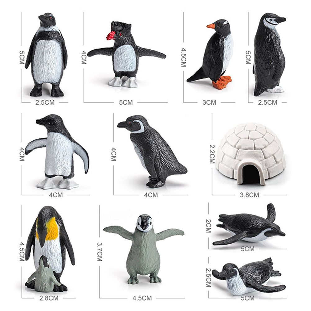 11PCS PVC Penguin Figurines Cute Simulation Ocean Animal Penguin Figure Model Toys Children s Cognitive Animal Ornaments - Image 2