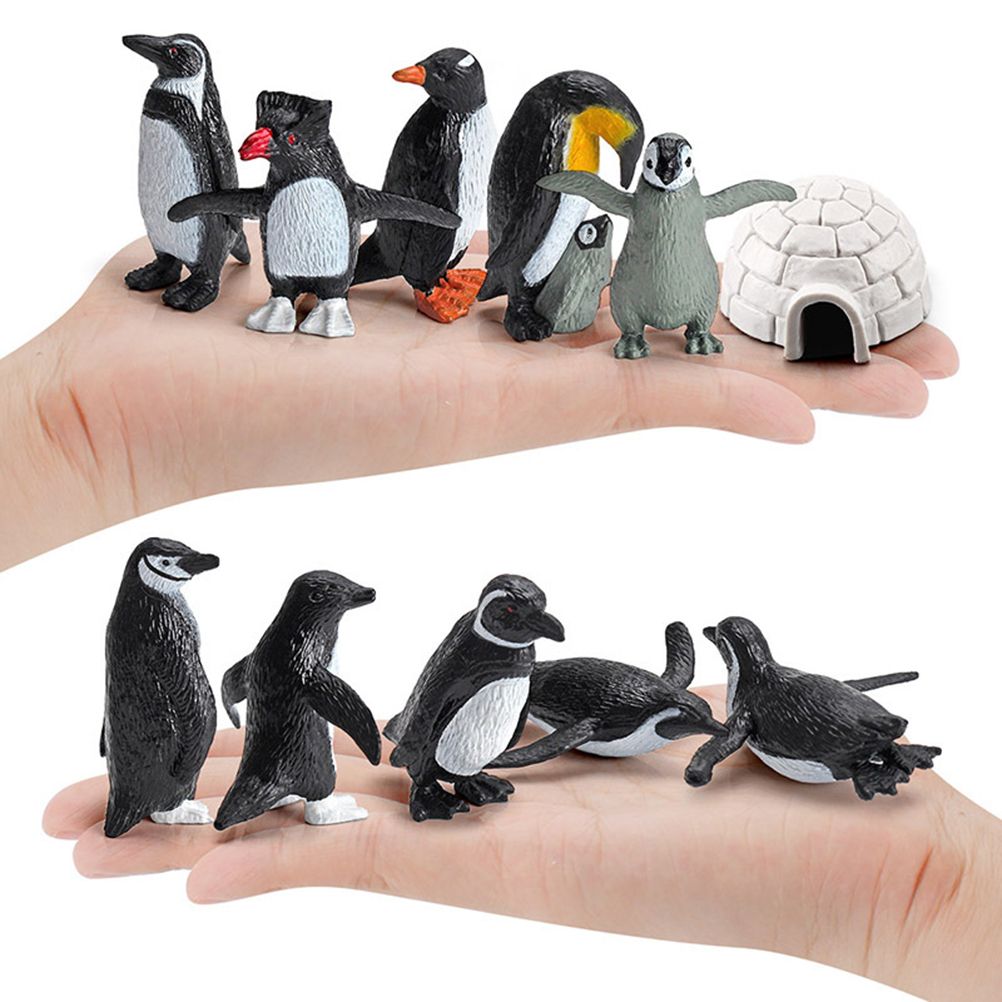 11PCS PVC Penguin Figurines Cute Simulation Ocean Animal Penguin Figure Model Toys Children s Cognitive Animal Ornaments - Image 5
