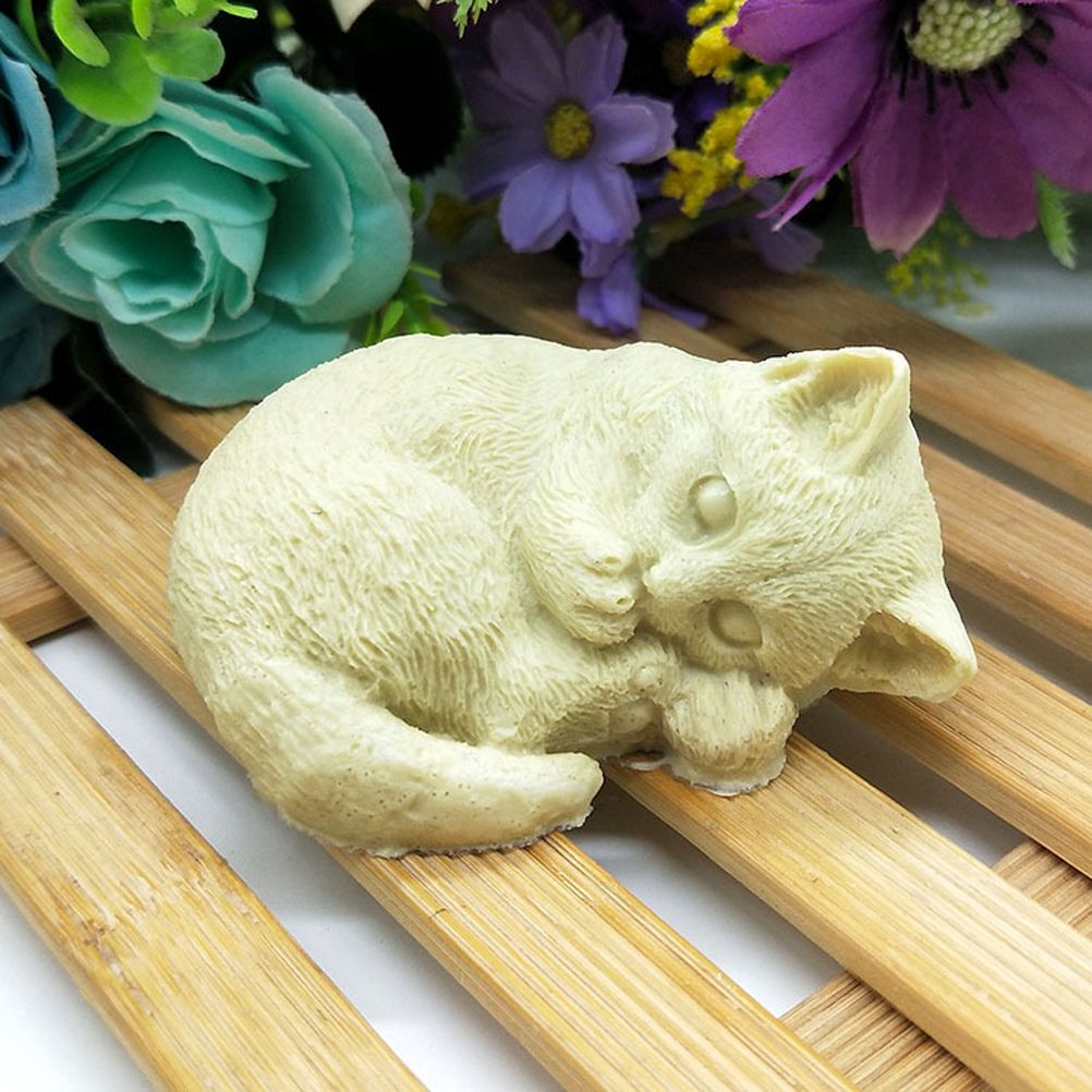 Silicone Cat Mold Cute Cat Soap Mold for Candles Mousse Cake Mold 3D Cartoon Cat Epoxy Mold DIY Baking Mould - Image 4