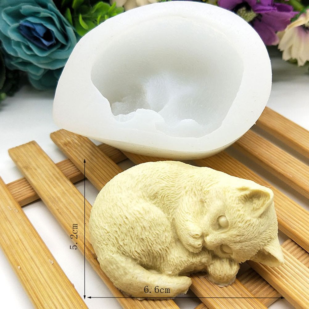 Silicone Cat Mold Cute Cat Soap Mold for Candles Mousse Cake Mold 3D Cartoon Cat Epoxy Mold DIY Baking Mould - Image 5
