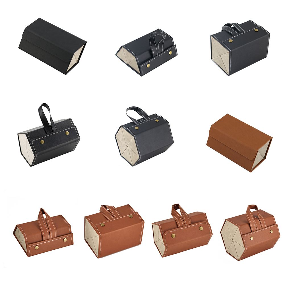 Multi Slot Sunglasses Organizer Foldable Glasses Jewelry Storage Box Portable PU Leather Eyeglasses Case for Storing Watches and Keys - Image 3