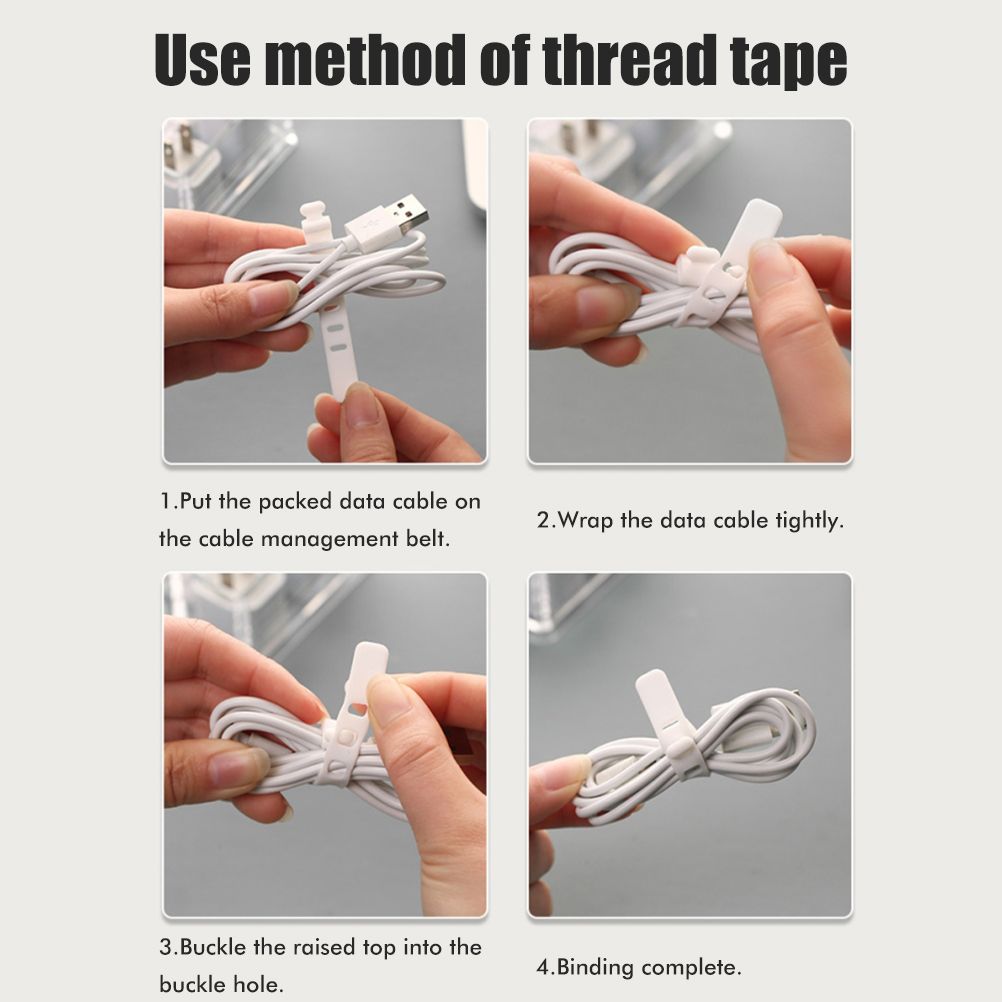 8 Grids Clear Plastic Cable Storage Box Data Cable Storage Container Save Space Cable Management Box for Storing Earrings Rings and Data Cables - Image 4