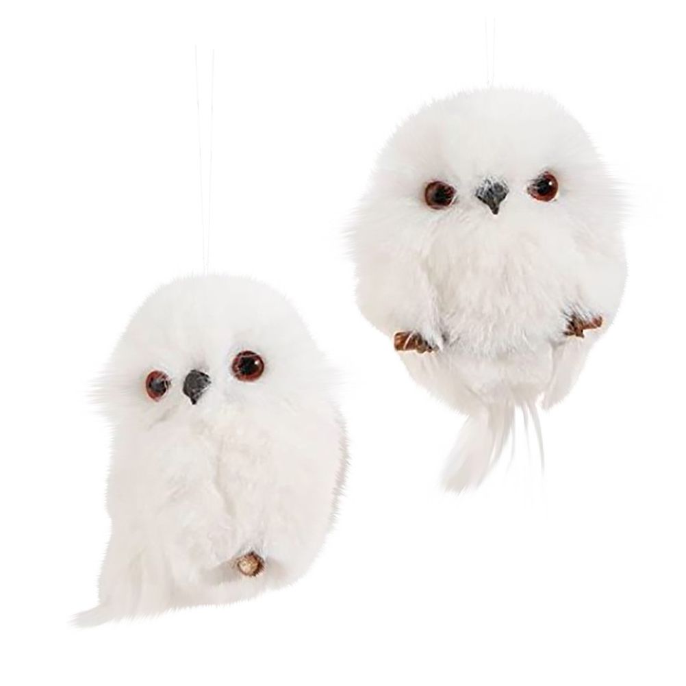 2Pcs Christmas Cute Owl Hanging Gift Simulation Animal Pendant Xmas Tree Pendant Home Holiday Party Decoration - Image 1