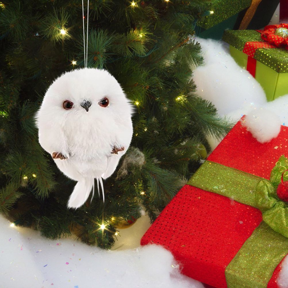 2Pcs Christmas Cute Owl Hanging Gift Simulation Animal Pendant Xmas Tree Pendant Home Holiday Party Decoration - Image 3