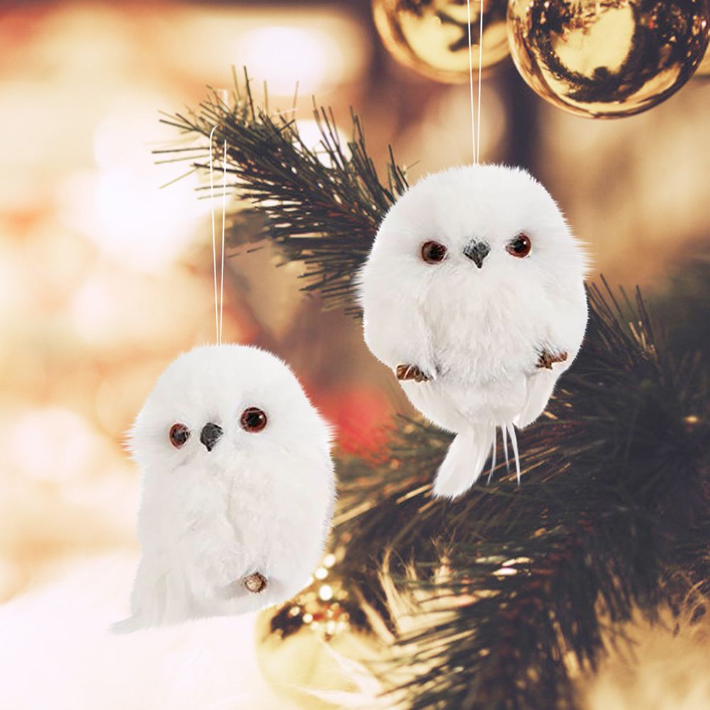 2Pcs Christmas Cute Owl Hanging Gift Simulation Animal Pendant Xmas Tree Pendant Home Holiday Party Decoration - Image 4