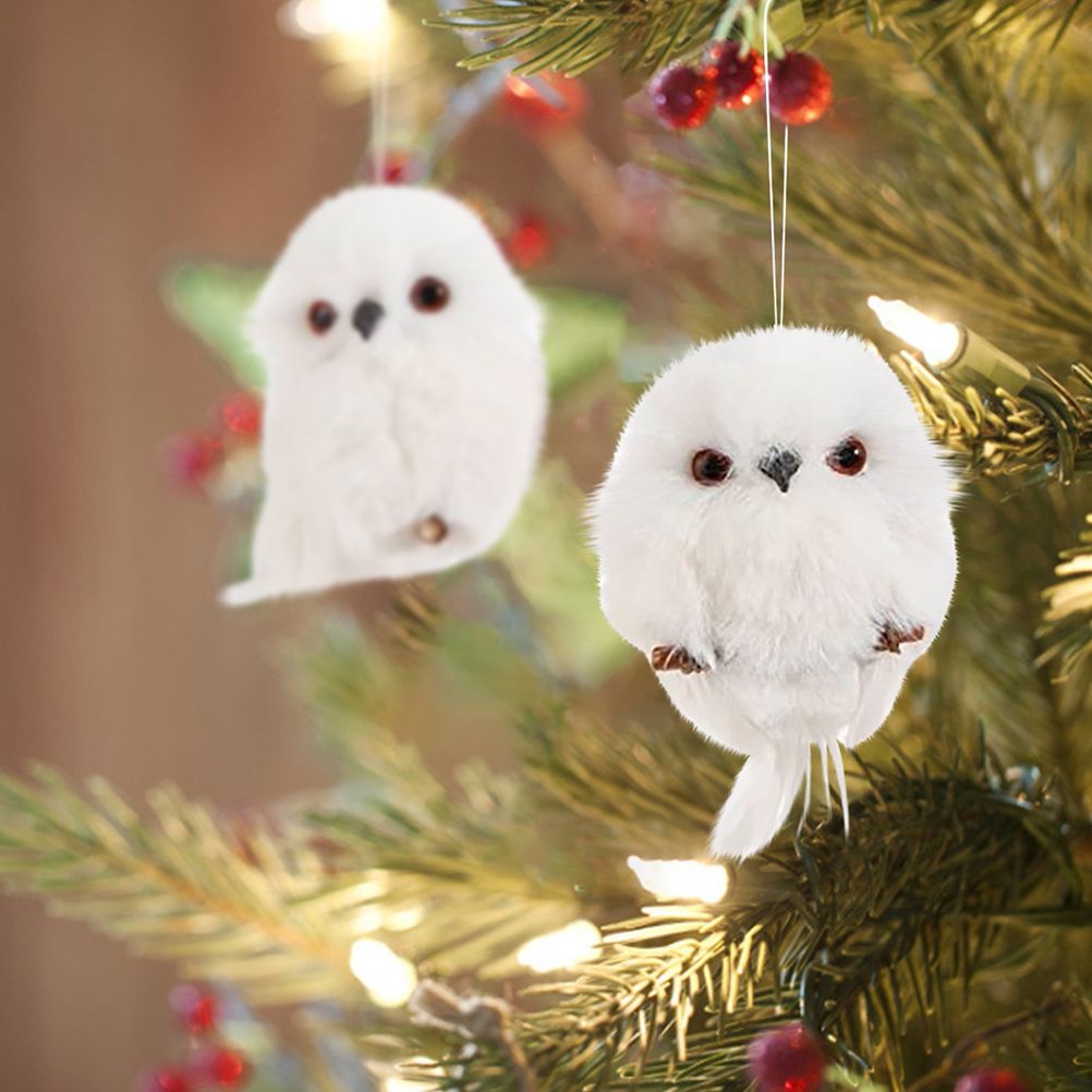 2Pcs Christmas Cute Owl Hanging Gift Simulation Animal Pendant Xmas Tree Pendant Home Holiday Party Decoration - Image 6
