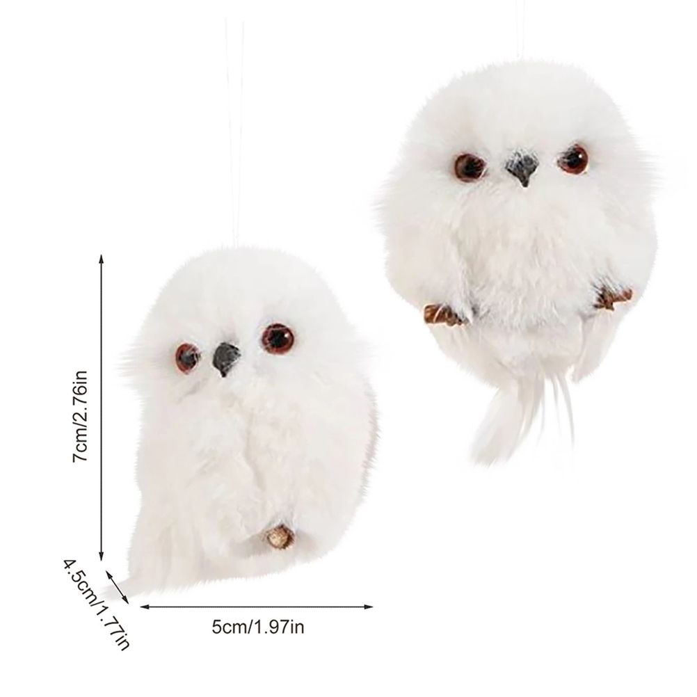 2Pcs Christmas Cute Owl Hanging Gift Simulation Animal Pendant Xmas Tree Pendant Home Holiday Party Decoration - Image 8