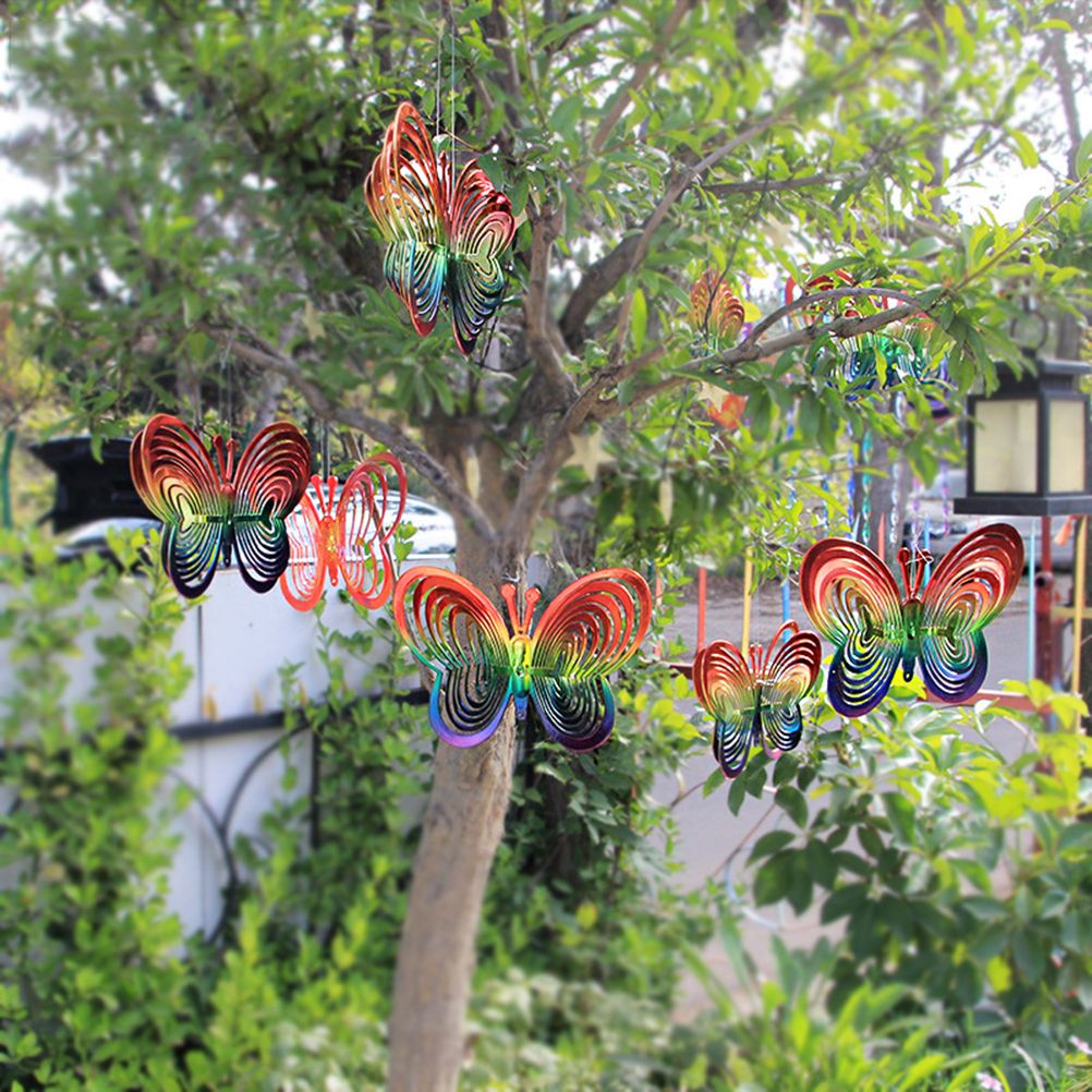 Wind Chimes Plastic Butterfly Reflective Rotating Windmill Decoration for Hanging Bring Happiness Outdoor Garden Decoration - Image 4