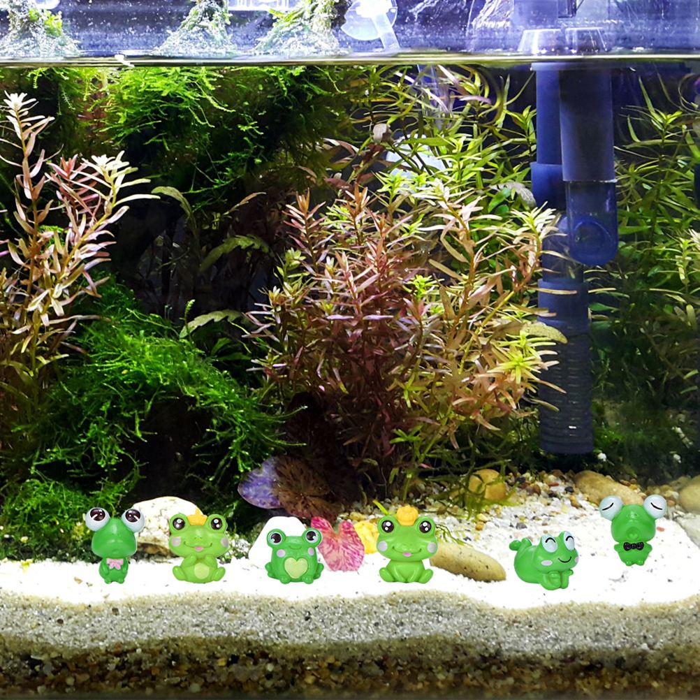 6Pcs Plastic Animal Cartoon Frog Micro Landscape Little Figurine Garden Ornaments Fish Tank Doll Decoration - Image 3