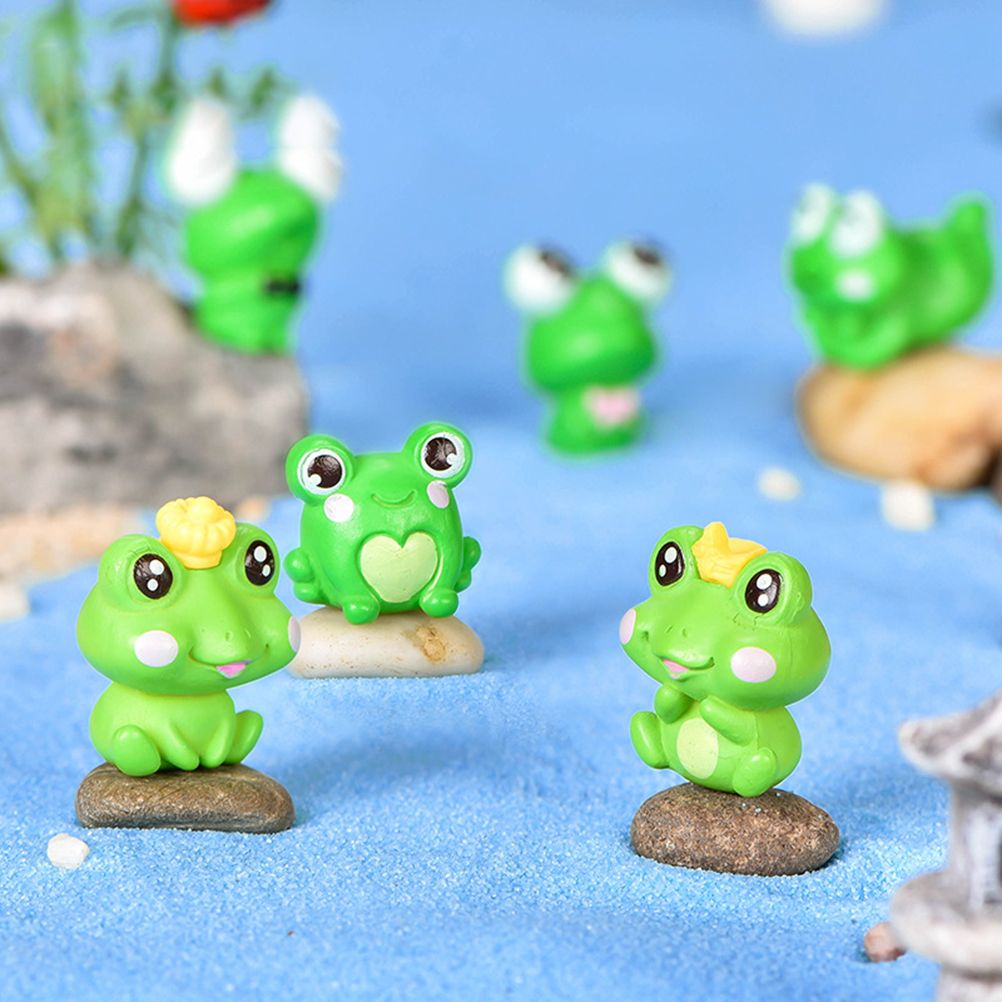 6Pcs Plastic Animal Cartoon Frog Micro Landscape Little Figurine Garden Ornaments Fish Tank Doll Decoration - Image 5