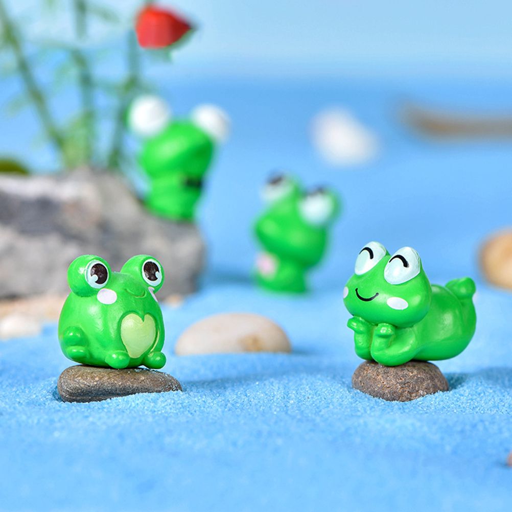 6Pcs Plastic Animal Cartoon Frog Micro Landscape Little Figurine Garden Ornaments Fish Tank Doll Decoration - Image 7