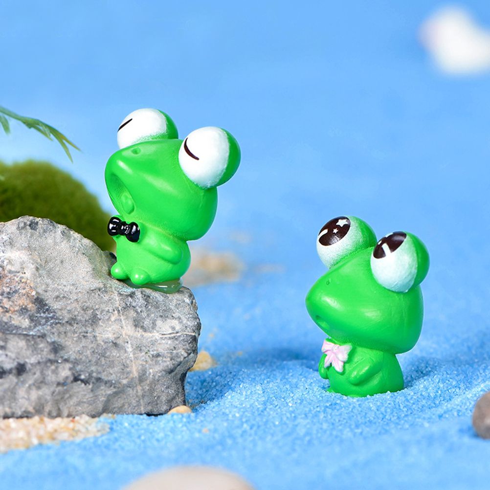 6Pcs Plastic Animal Cartoon Frog Micro Landscape Little Figurine Garden Ornaments Fish Tank Doll Decoration - Image 8