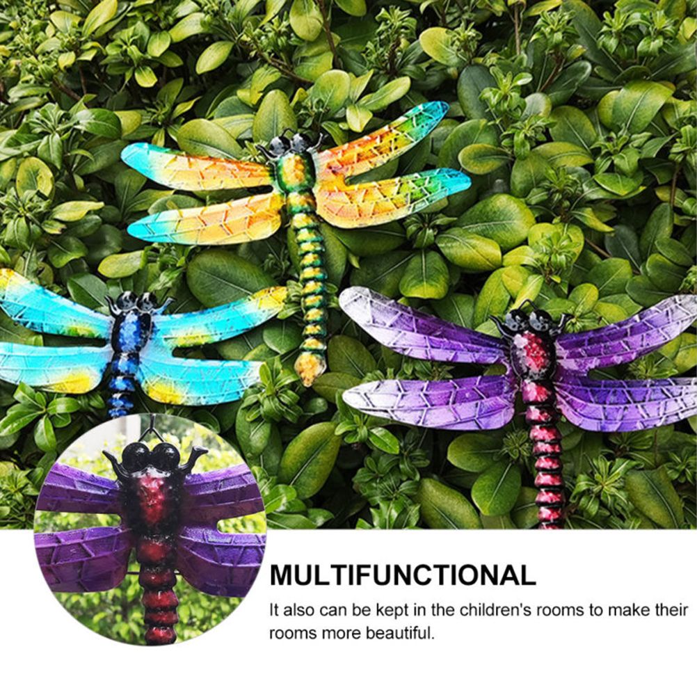Wrought Iron Dragonfly Wall Hanging Courtyard Garden Porch Home Wall Balcony Art Decoration Outdoor Indoor Decor - Image 4