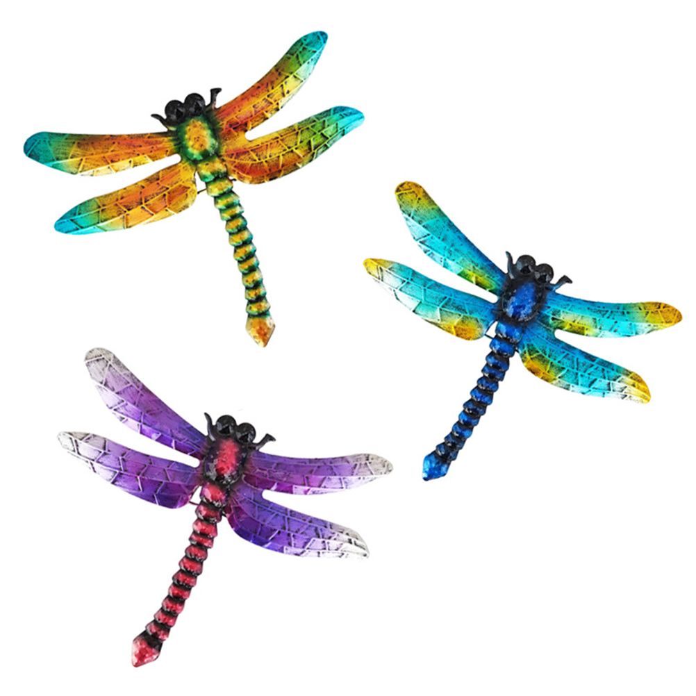 Wrought Iron Dragonfly Wall Hanging Courtyard Garden Porch Home Wall Balcony Art Decoration Outdoor Indoor Decor - Image 2