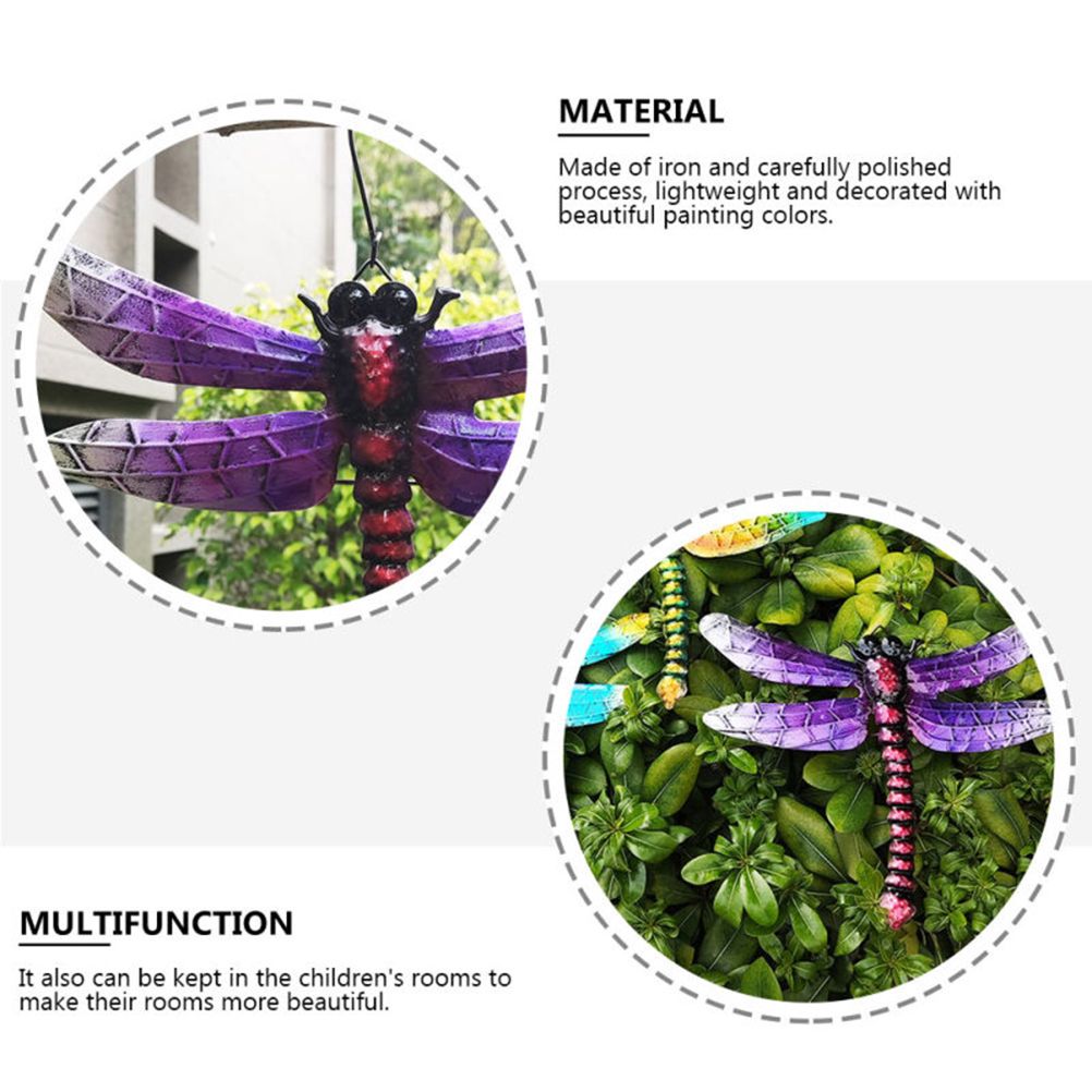 Wrought Iron Dragonfly Wall Hanging Courtyard Garden Porch Home Wall Balcony Art Decoration Outdoor Indoor Decor - Image 4
