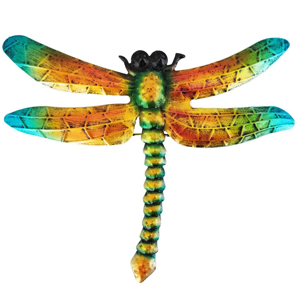 Wrought Iron Dragonfly Wall Hanging Courtyard Garden Porch Home Wall Balcony Art Decoration Outdoor Indoor Decor - Image 1