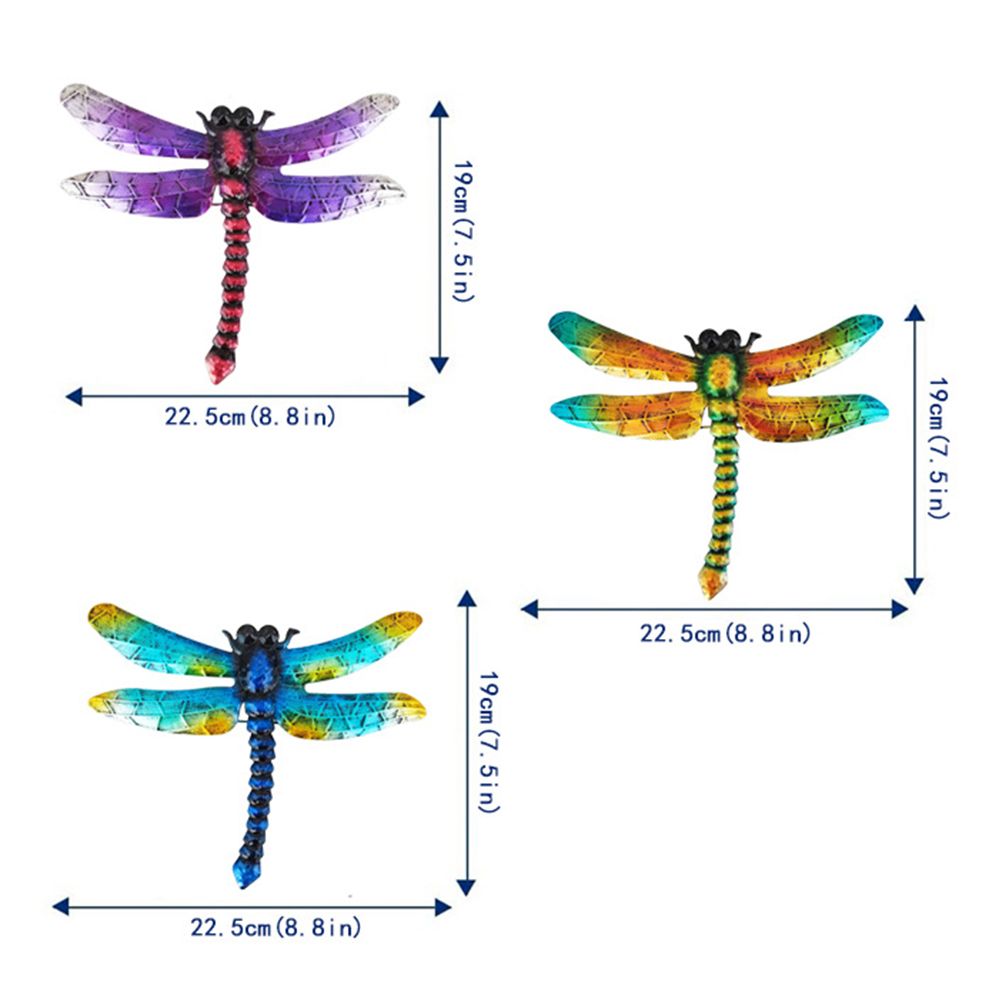 Wrought Iron Dragonfly Wall Hanging Courtyard Garden Porch Home Wall Balcony Art Decoration Outdoor Indoor Decor - Image 5