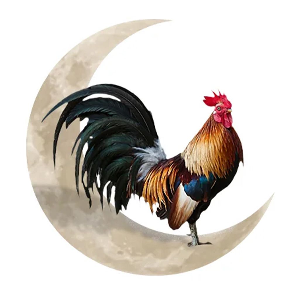 Rooster Moon Wall Decor Metal Wall Hanging Sign Wall Unique Arts Pendant for Outdoor Indoor Home Wall Decoration - Image 1