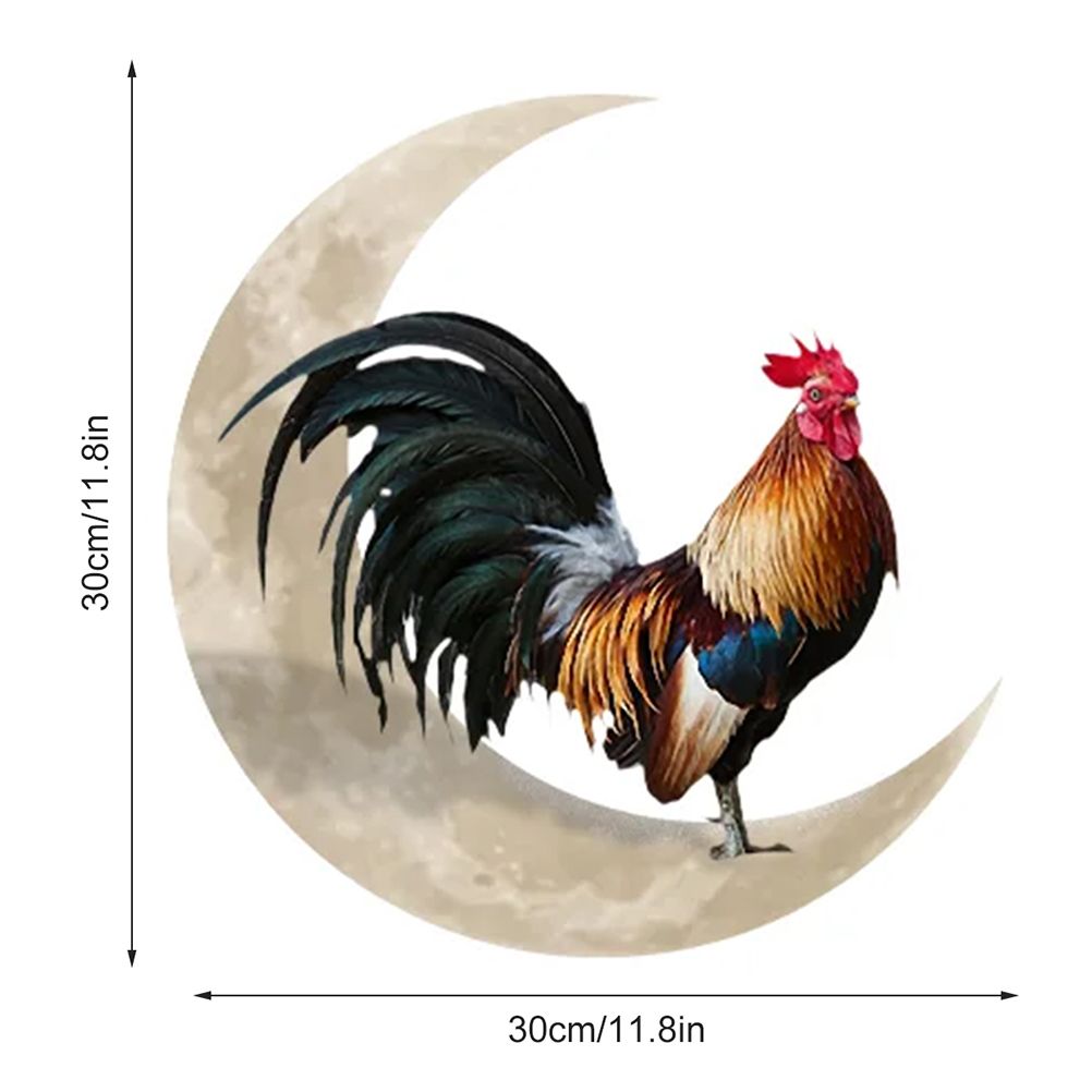 Rooster Moon Wall Decor Metal Wall Hanging Sign Wall Unique Arts Pendant for Outdoor Indoor Home Wall Decoration - Image 2