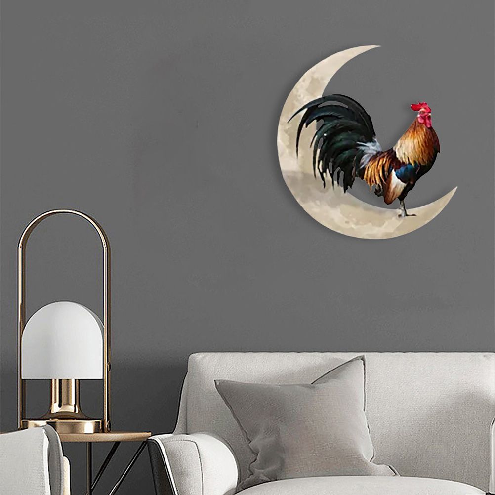 Rooster Moon Wall Decor Metal Wall Hanging Sign Wall Unique Arts Pendant for Outdoor Indoor Home Wall Decoration - Image 7