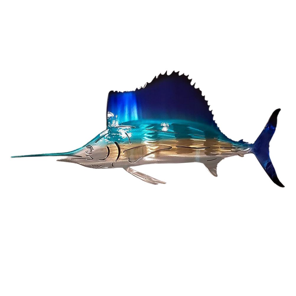Metal Art Sailfish Sea Turtle Jellyfish Interior Decoration Crafts Wall Hanging Mount Decoration Home Decor Gift - Image 1