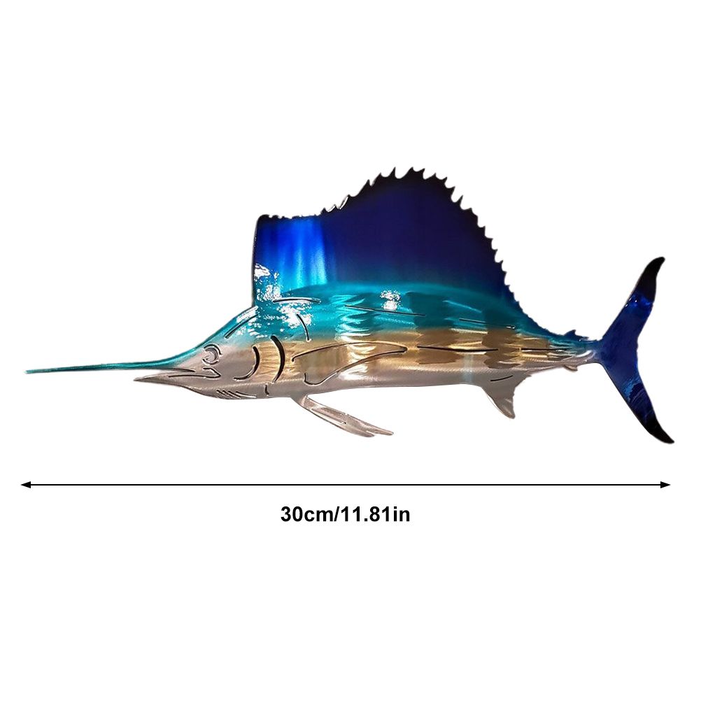 Metal Art Sailfish Sea Turtle Jellyfish Interior Decoration Crafts Wall Hanging Mount Decoration Home Decor Gift - Image 2