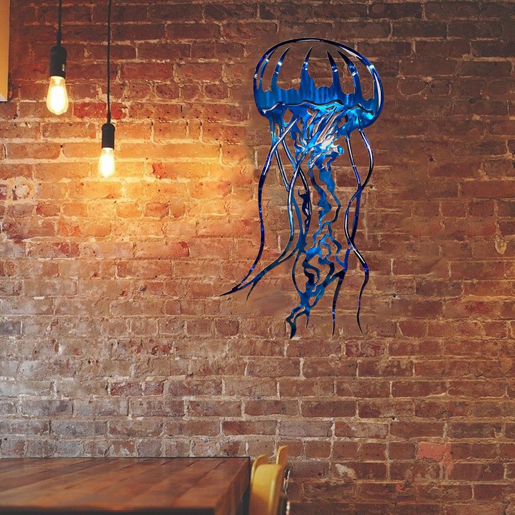 Metal Art Sailfish Sea Turtle Jellyfish Interior Decoration Crafts Wall Hanging Mount Decoration Home Decor Gift - Image 3