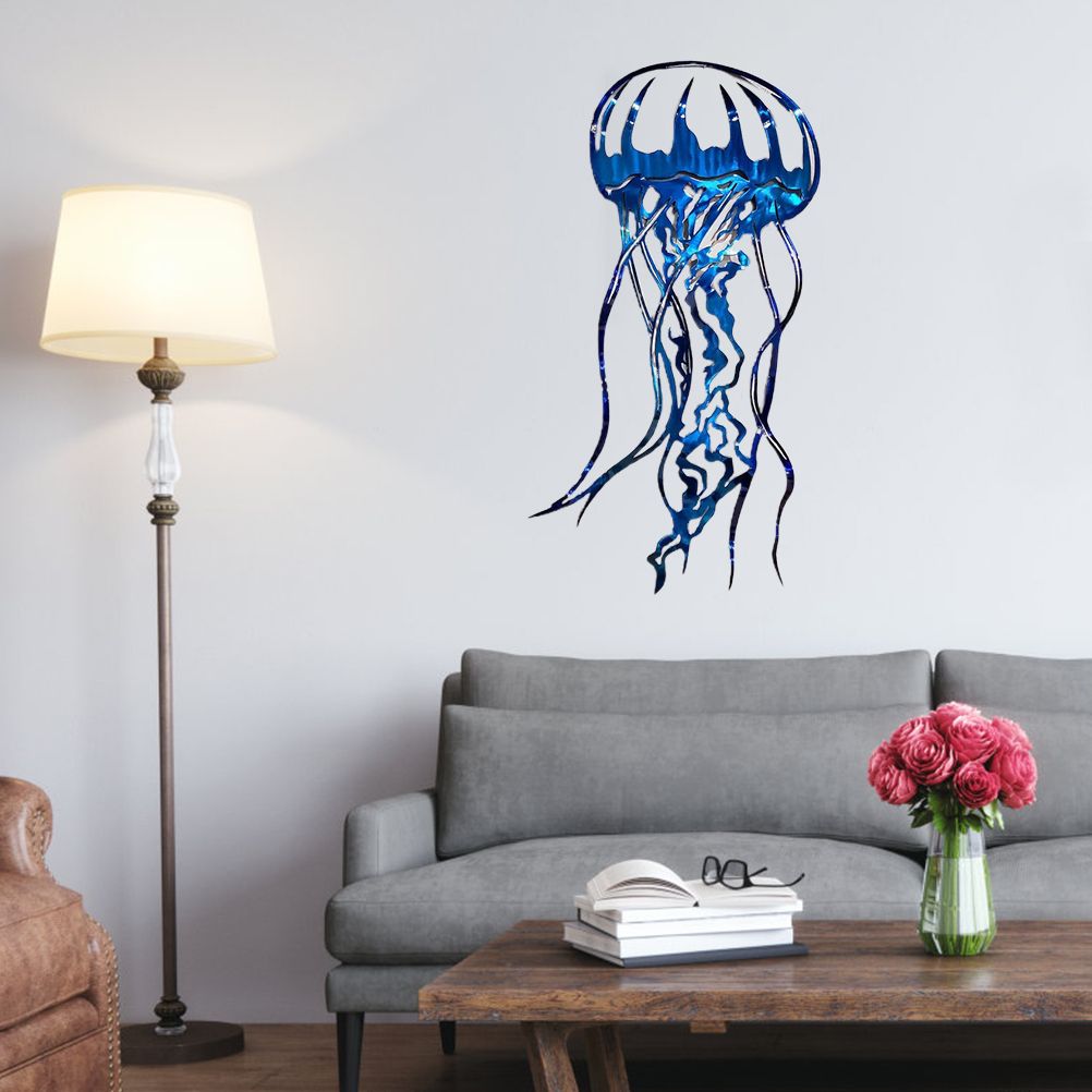 Metal Art Sailfish Sea Turtle Jellyfish Interior Decoration Crafts Wall Hanging Mount Decoration Home Decor Gift - Image 4