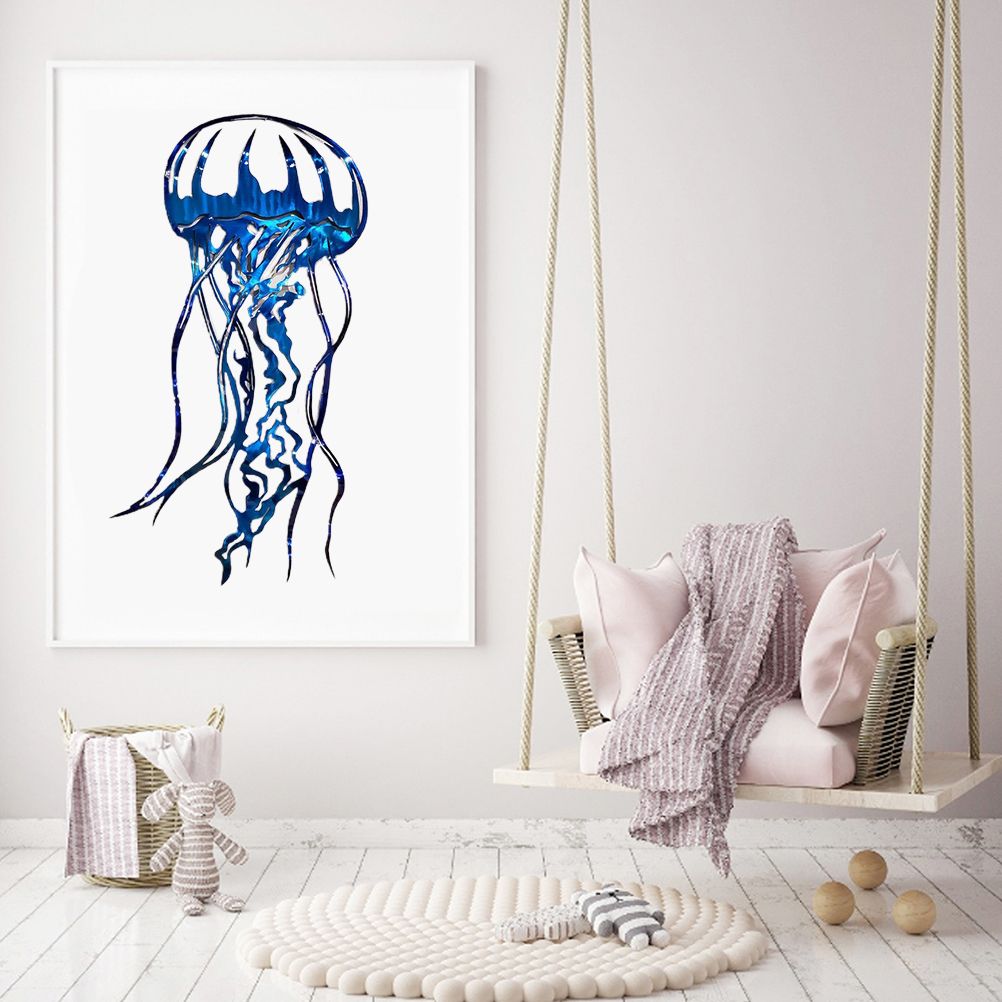 Metal Art Sailfish Sea Turtle Jellyfish Interior Decoration Crafts Wall Hanging Mount Decoration Home Decor Gift - Image 5