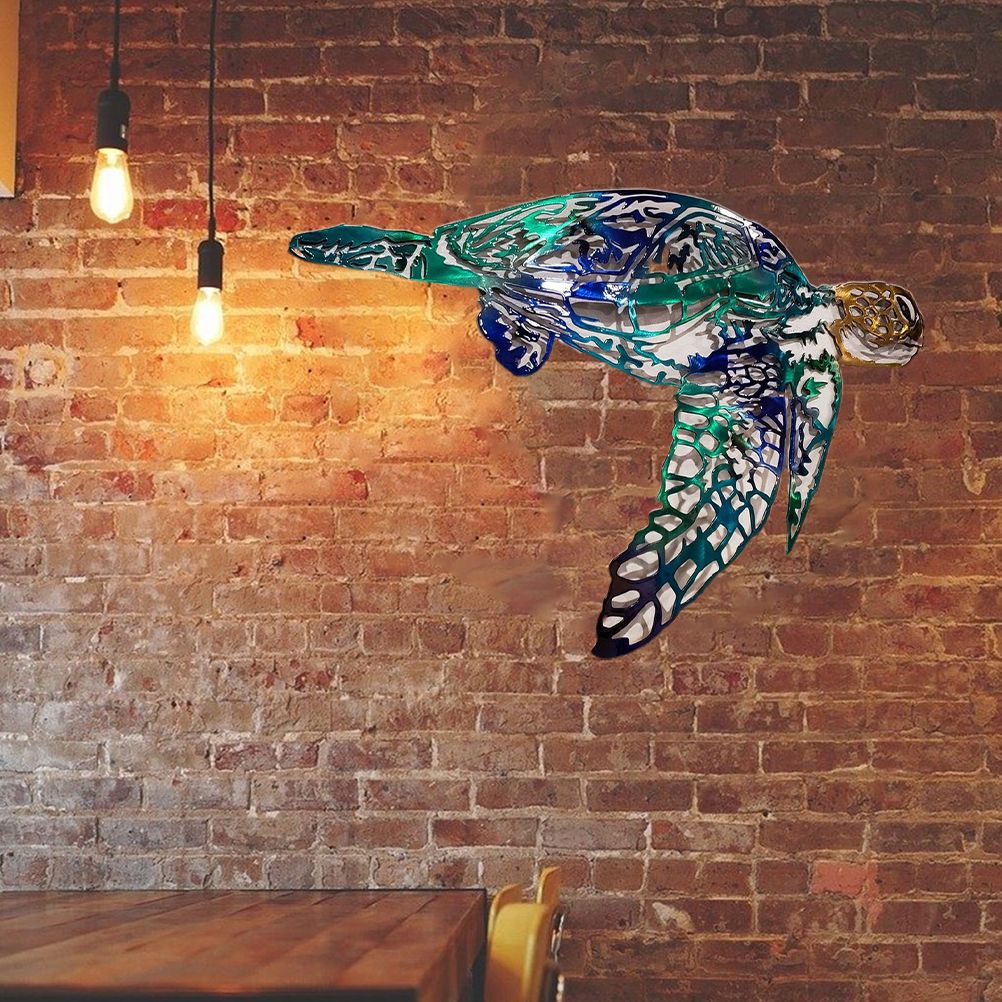 Metal Art Sailfish Sea Turtle Jellyfish Interior Decoration Crafts Wall Hanging Mount Decoration Home Decor Gift - Image 4