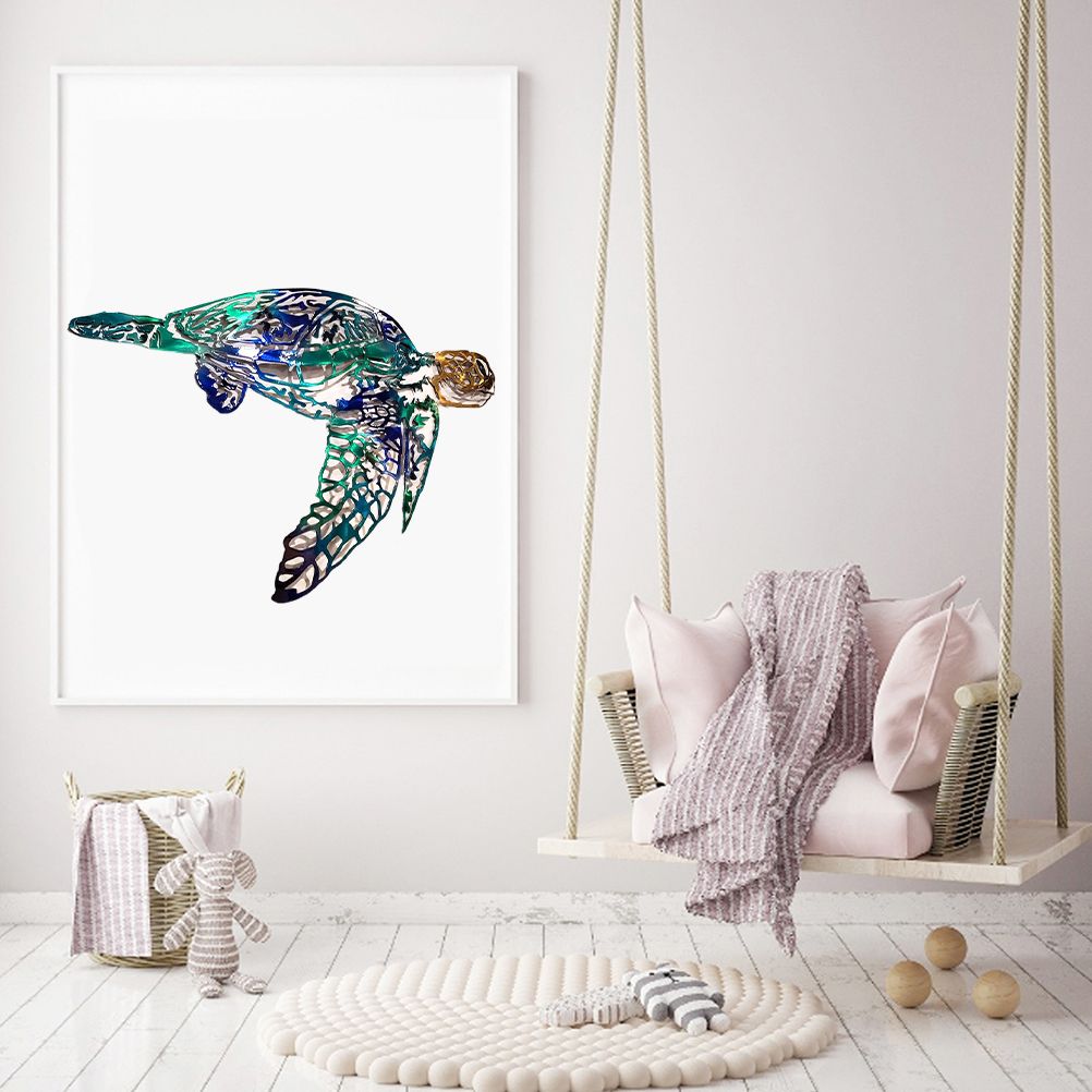 Metal Art Sailfish Sea Turtle Jellyfish Interior Decoration Crafts Wall Hanging Mount Decoration Home Decor Gift - Image 6