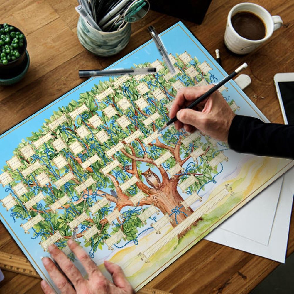 Family Tree Chart Family Tree Diagram 6 Generation Fillable Ancestry Chart DIY Canvas Genealogy Gifts Wall Decor - Image 4