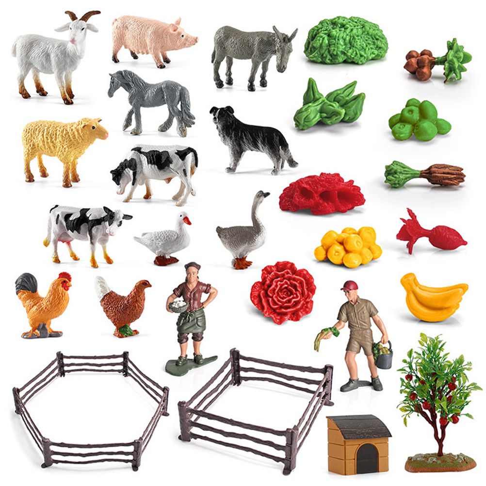 36PCS Farm Animal Toys for Kids Learning Educational Playset Simulation Farm Figurines Animal Toys Ornaments - Image 1