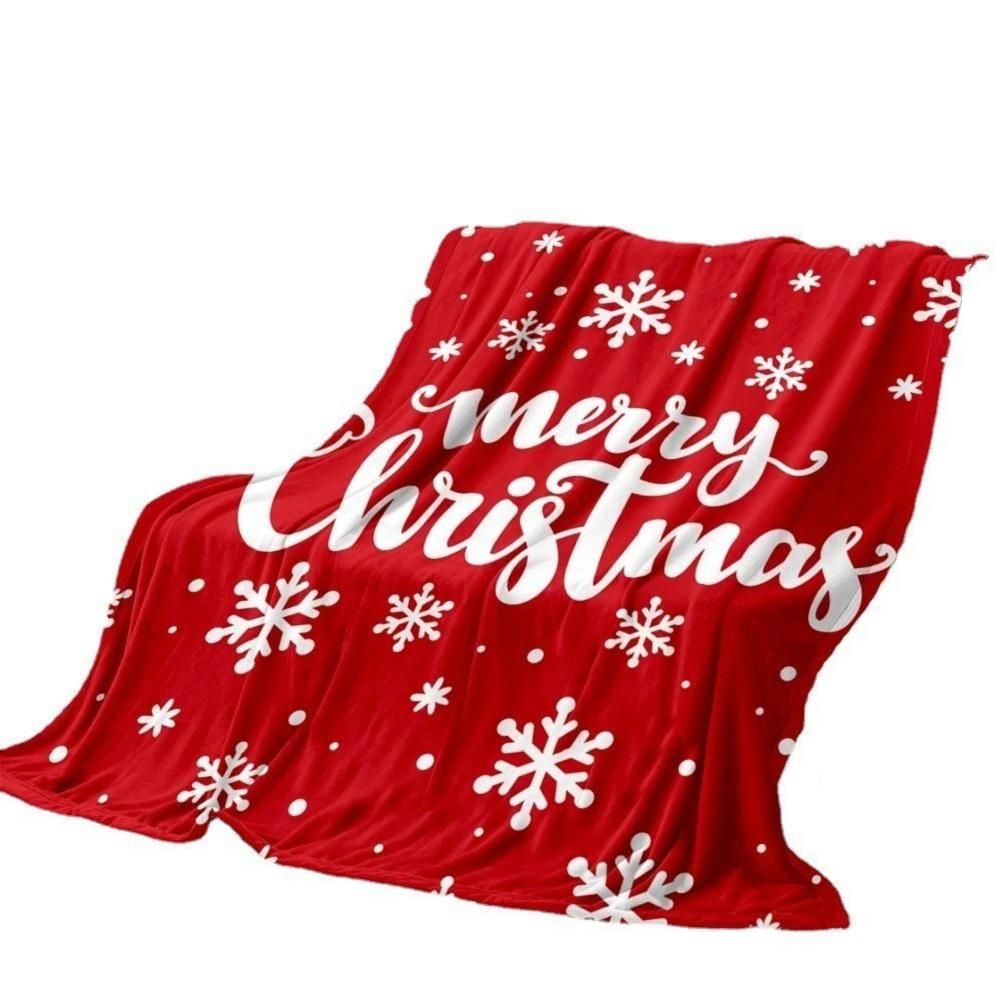 Merry Christmas Flannel Blanket Snowflake Print Soft Warm Plush Throw Blanket Home Decor New Year Decorations - Image 4