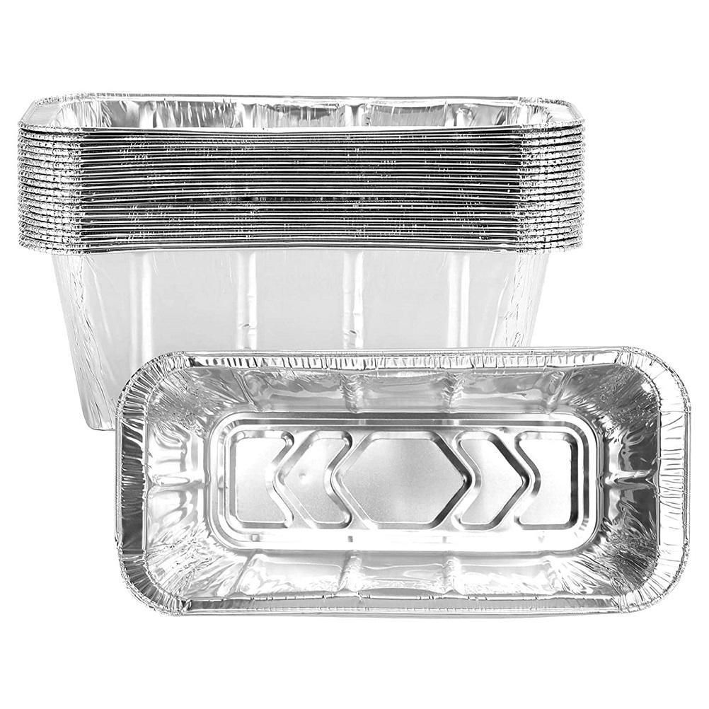 20Pcs 670ml Barbecue Plate Rectangular Aluminum Foil Baking Boxes Roasting Grill Tin Tray for Kitchen Outdoor Supplies - Image 1