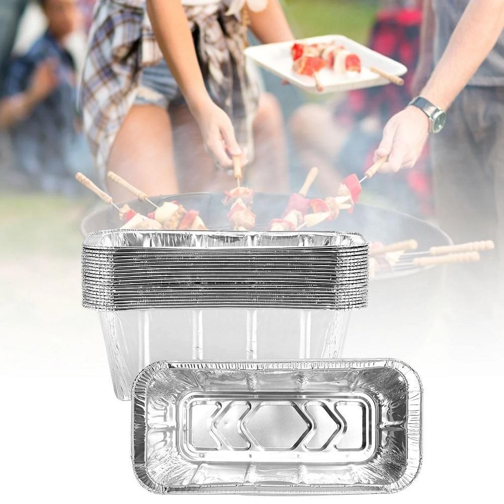 20Pcs 670ml Barbecue Plate Rectangular Aluminum Foil Baking Boxes Roasting Grill Tin Tray for Kitchen Outdoor Supplies - Image 2