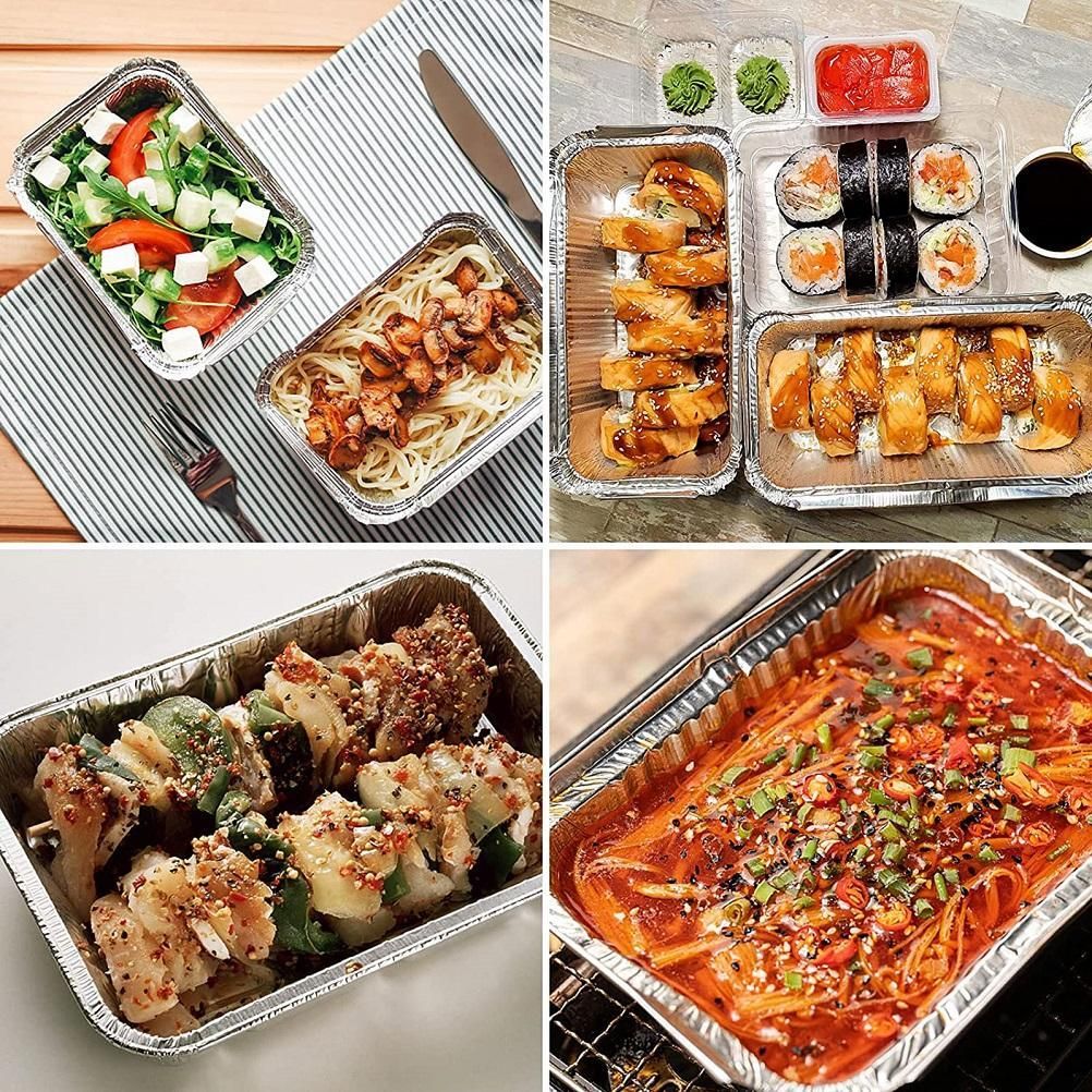 20Pcs 670ml Barbecue Plate Rectangular Aluminum Foil Baking Boxes Roasting Grill Tin Tray for Kitchen Outdoor Supplies - Image 3