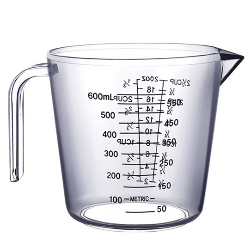 Plastic Measuring Jug 600ml Large Beaker Measuring Cups Graduated Jugs Measuring Jars for Cold Water Ice Tea Juice Beer Milk - Image 1