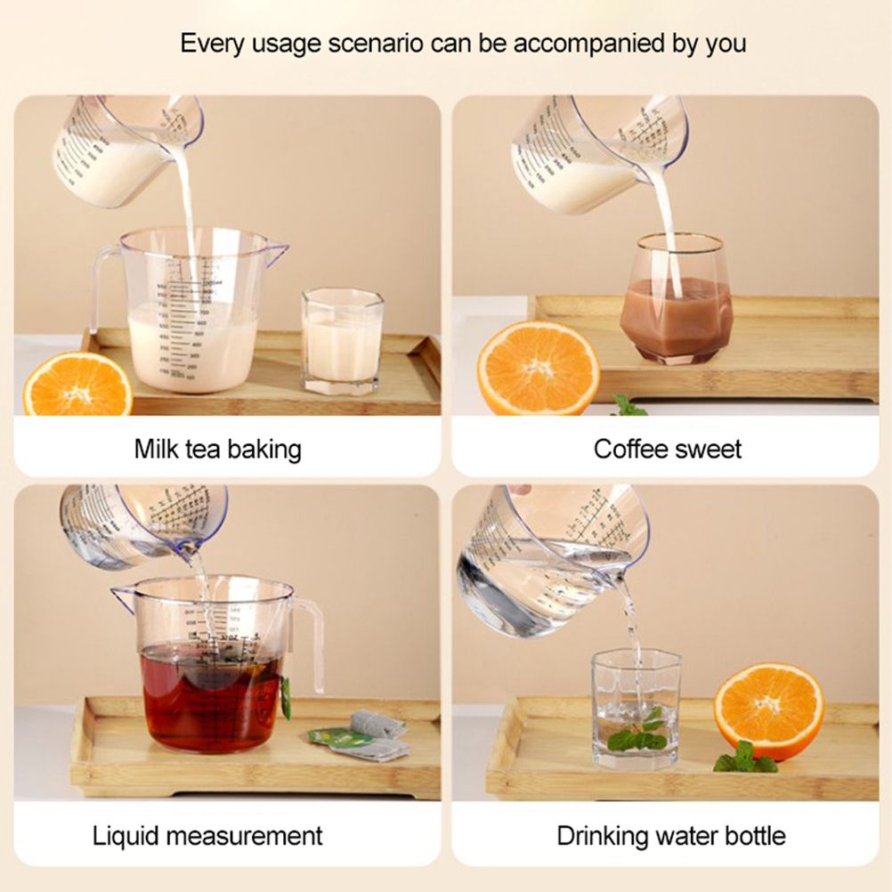 Plastic Measuring Jug 600ml Large Beaker Measuring Cups Graduated Jugs Measuring Jars for Cold Water Ice Tea Juice Beer Milk - Image 4