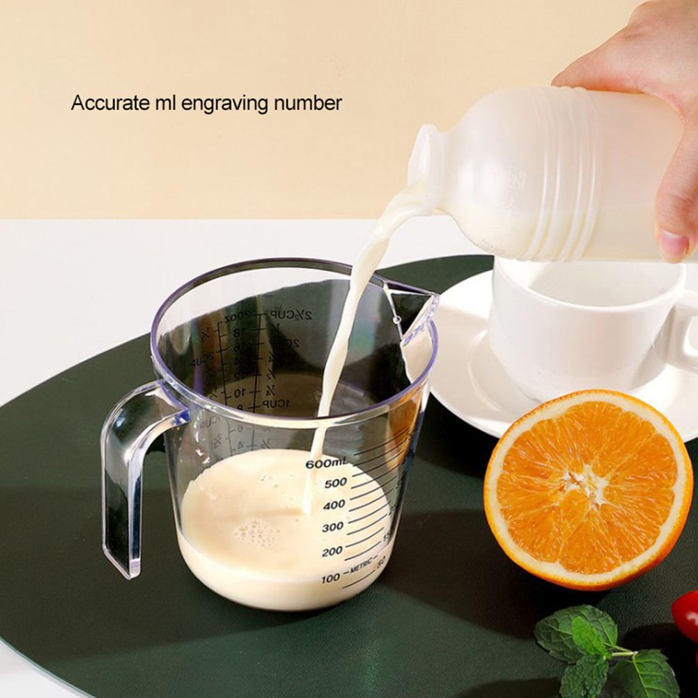 Plastic Measuring Jug 600ml Large Beaker Measuring Cups Graduated Jugs Measuring Jars for Cold Water Ice Tea Juice Beer Milk - Image 5