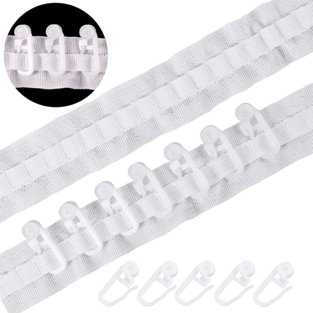 Curtain Tape Curtain Accessory Reusable Curtain Ruffle Tape Curtain Drawstring Belt Set for Pleated Curtain Head - Image 1