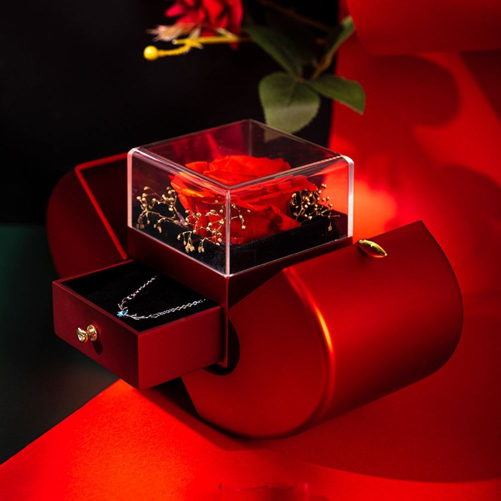 Christmas Gift Apple Box Wedding Ring Box Jewelry Rose Flower Box for Necklace Bracelet Birthday Party Valentine's Day New Year Gift - Image 6