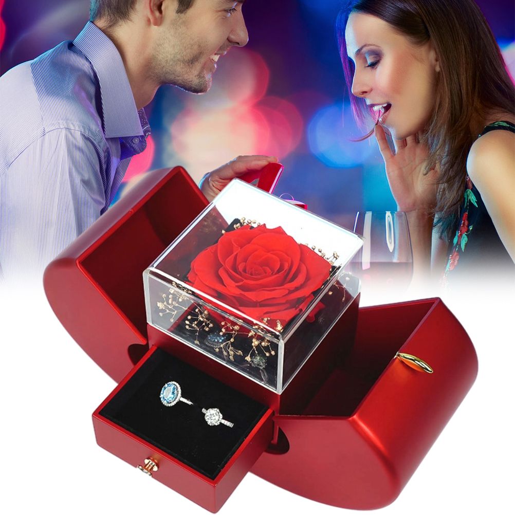 Christmas Gift Apple Box Wedding Ring Box Jewelry Rose Flower Box for Necklace Bracelet Birthday Party Valentine's Day New Year Gift - Image 8