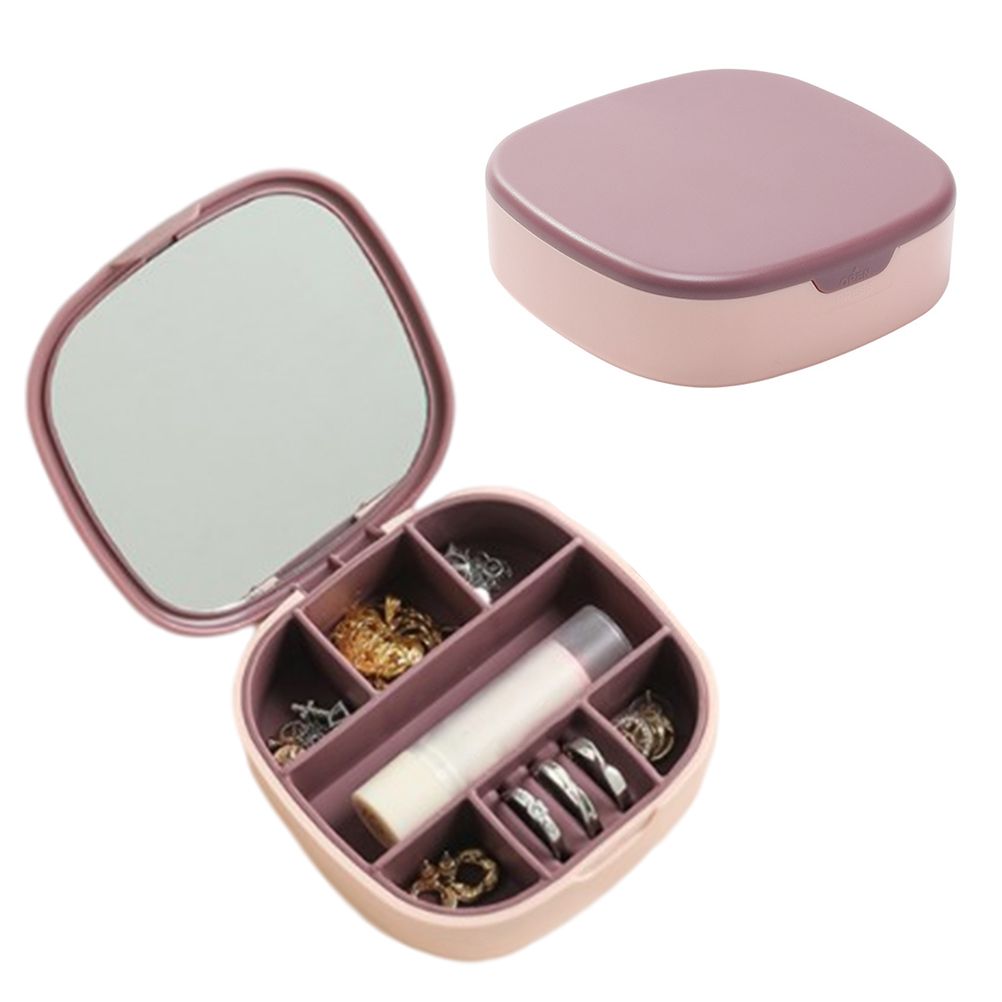 Travel Jewellery Box Portable Small Jewellery Box Organizer with Mirror Mini Jewelry Storage Case for Rings Earrings Necklaces Gifts - Image 1